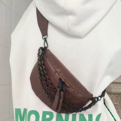sac banane cuir crocodile